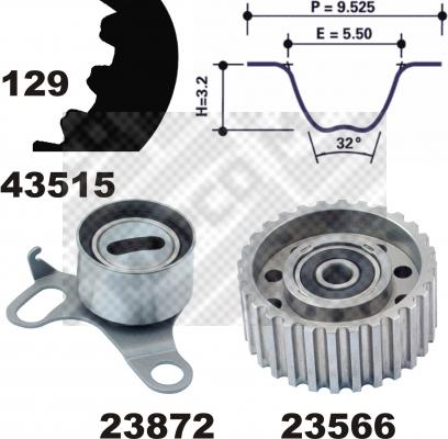 Mapco 23515 - Комплект зубчатого ремня ГРМ autospares.lv