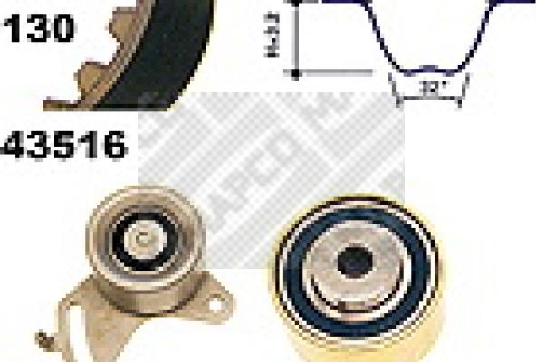 Mapco 23516 - Комплект зубчатого ремня ГРМ autospares.lv