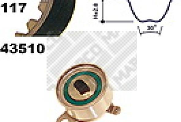 Mapco 23510 - Комплект зубчатого ремня ГРМ autospares.lv