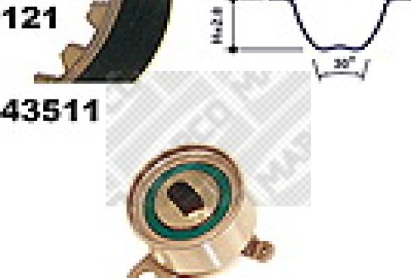 Mapco 23511 - Комплект зубчатого ремня ГРМ autospares.lv