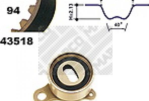 Mapco 23518 - Комплект зубчатого ремня ГРМ autospares.lv