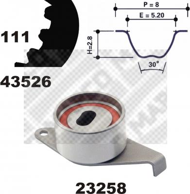 Mapco 23526 - Комплект зубчатого ремня ГРМ autospares.lv