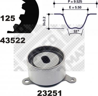 Mapco 23522 - Комплект зубчатого ремня ГРМ autospares.lv