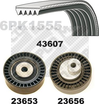 Mapco 23607 - Поликлиновый ременный комплект autospares.lv