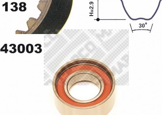 Mapco 23003 - Комплект зубчатого ремня ГРМ autospares.lv