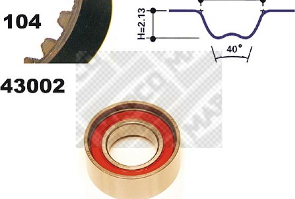 Mapco 23002 - Комплект зубчатого ремня ГРМ autospares.lv