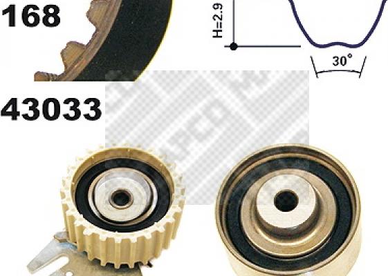 Mapco 23033 - Комплект зубчатого ремня ГРМ autospares.lv