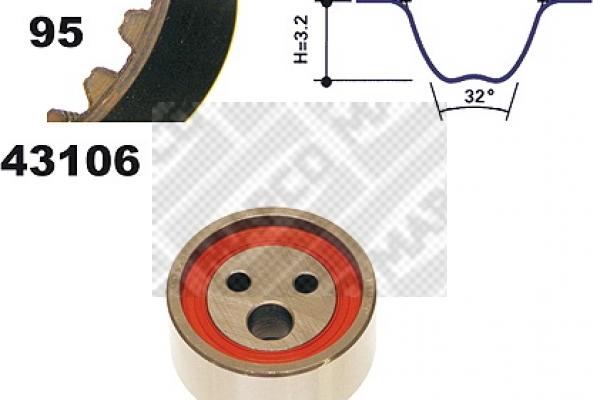 Mapco 23106 - Комплект зубчатого ремня ГРМ autospares.lv