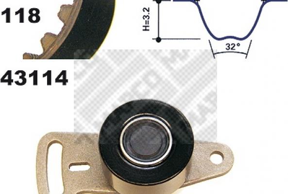 Mapco 23114 - Комплект зубчатого ремня ГРМ autospares.lv