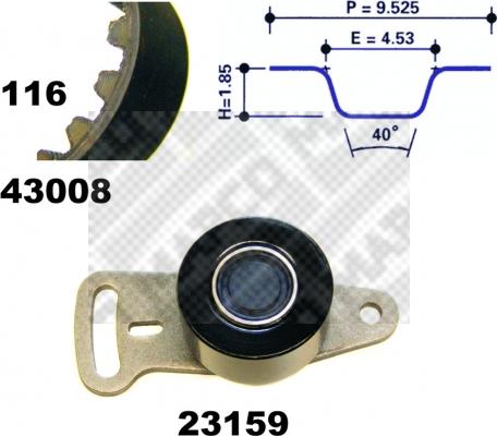 Mapco 23118 - Комплект зубчатого ремня ГРМ autospares.lv