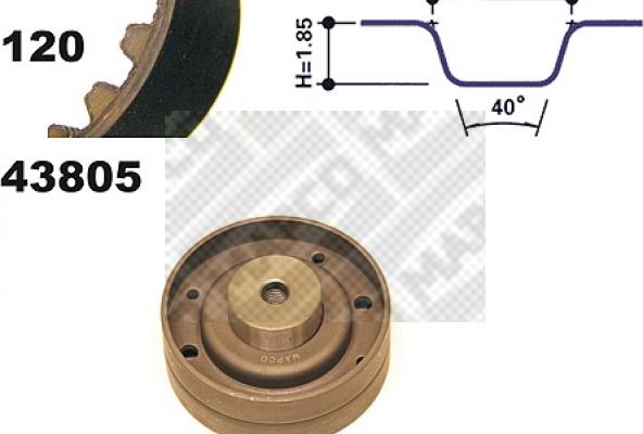 Mapco 23805 - Комплект зубчатого ремня ГРМ autospares.lv