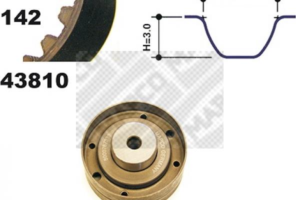 Mapco 23810 - Комплект зубчатого ремня ГРМ autospares.lv