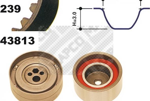 Mapco 23813 - Комплект зубчатого ремня ГРМ autospares.lv