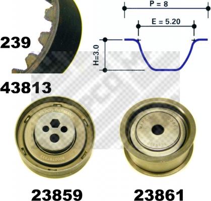 Mapco 23817 - Комплект зубчатого ремня ГРМ autospares.lv