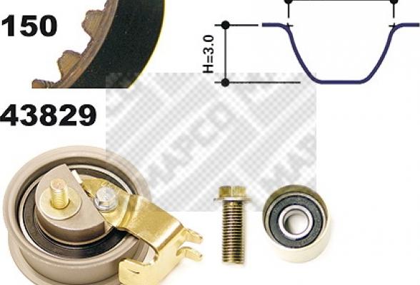 Mapco 23831 - Комплект зубчатого ремня ГРМ autospares.lv