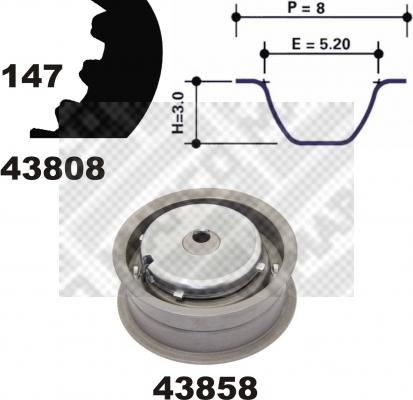 Mapco 23826 - Комплект зубчатого ремня ГРМ autospares.lv