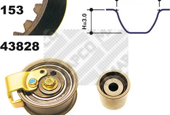 Mapco 23828 - Комплект зубчатого ремня ГРМ autospares.lv