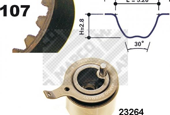 Mapco 73537 - Комплект зубчатого ремня ГРМ autospares.lv