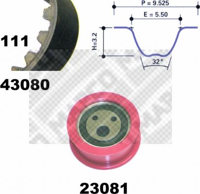 Mapco 73081 - Комплект зубчатого ремня ГРМ autospares.lv