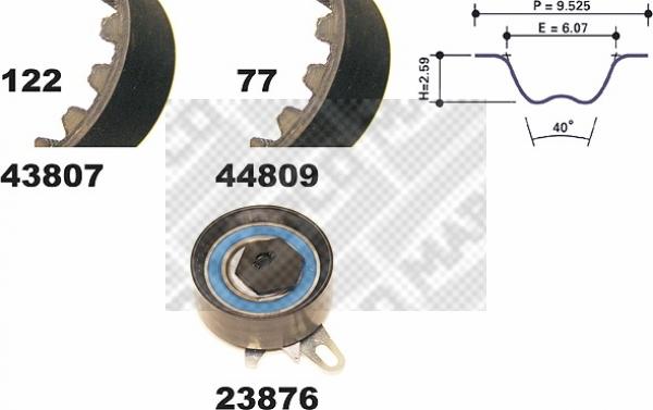 Mapco 73809 - Комплект зубчатого ремня ГРМ autospares.lv