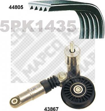 Mapco 73805 - Поликлиновый ременный комплект autospares.lv