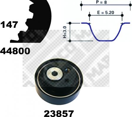 Mapco 73800 - Комплект зубчатого ремня ГРМ autospares.lv