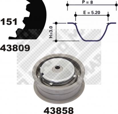 Mapco 73815 - Комплект зубчатого ремня ГРМ autospares.lv