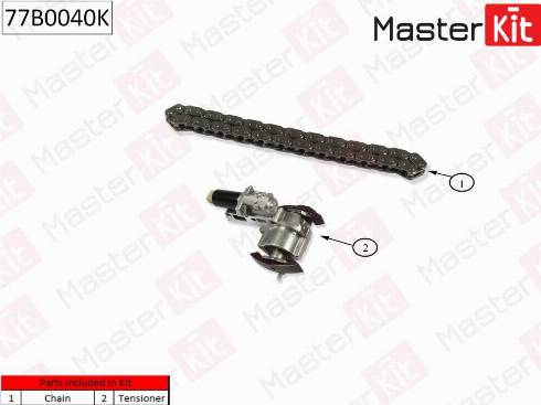 MasterKit 77B0040K - Комплект цепи привода распредвала autospares.lv