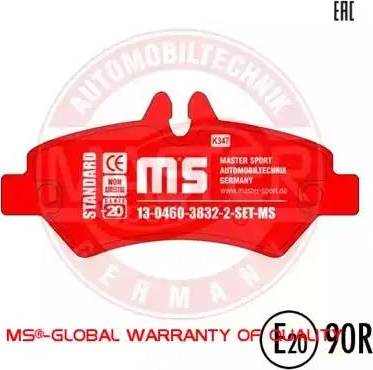 MASTER-SPORT GERMANY 13046038322-SET-MS - Тормозные колодки, дисковые, комплект autospares.lv