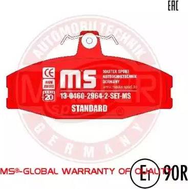 MASTER-SPORT GERMANY 13046029642-SET-MS - Тормозные колодки, дисковые, комплект autospares.lv