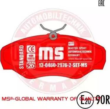 MASTER-SPORT GERMANY 13046029762-SET-MS - Тормозные колодки, дисковые, комплект autospares.lv