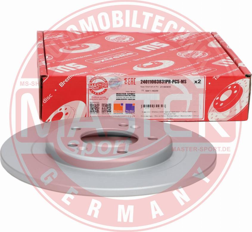 MASTER-SPORT GERMANY 24011003831PR-PCS-MS - Тормозной диск autospares.lv