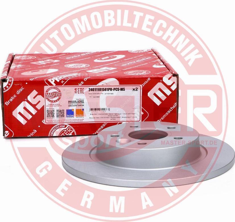 MASTER-SPORT GERMANY 24011101581PR-PCS-MS - Тормозной диск autospares.lv