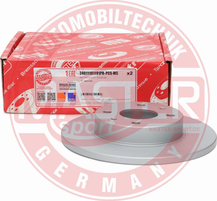 MASTER-SPORT GERMANY 24011101191PR-PCS-MS - Тормозной диск autospares.lv