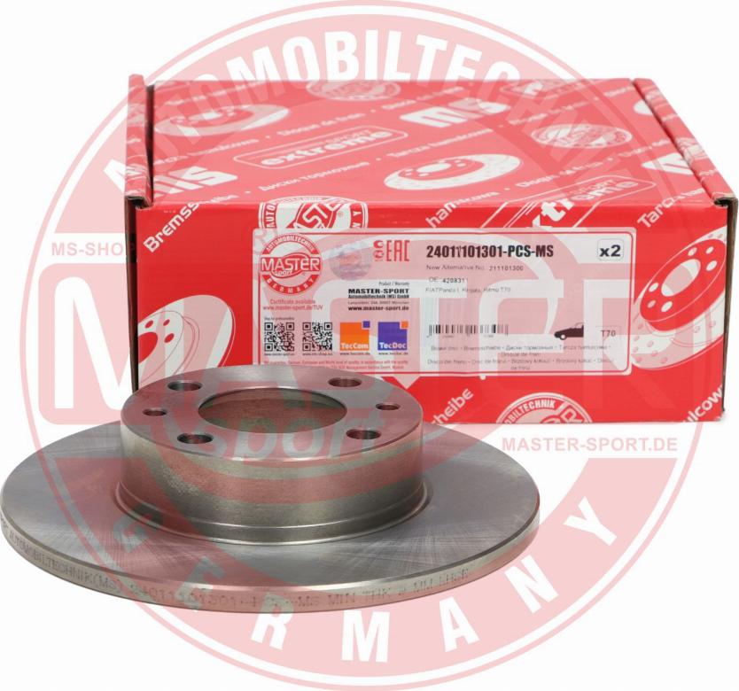 MASTER-SPORT GERMANY 24011101301-PCS-MS - Тормозной диск autospares.lv