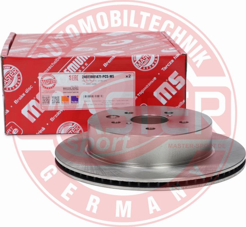 MASTER-SPORT GERMANY 24011801471-PCS-MS - Тормозной диск autospares.lv