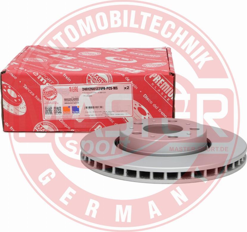 MASTER-SPORT GERMANY 24012601221PR-PCS-MS - Тормозной диск autospares.lv