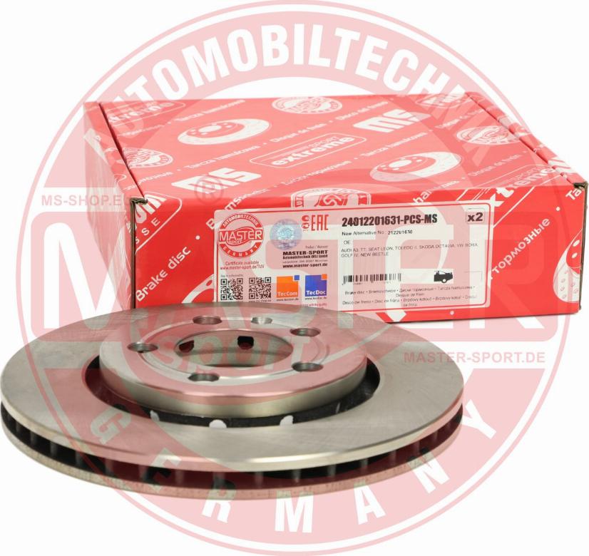 MASTER-SPORT GERMANY 24012201631-PCS-MS - Тормозной диск autospares.lv