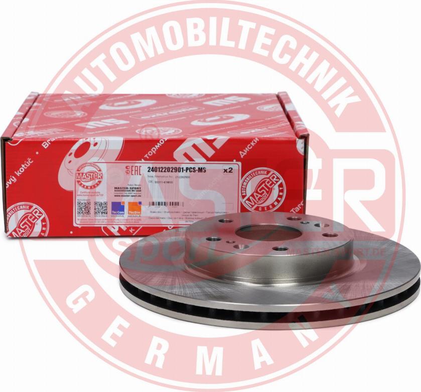 MASTER-SPORT GERMANY 24012202901-PCS-MS - Тормозной диск autospares.lv