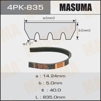 MASUMA 4PK-835 - Поликлиновой ремень autospares.lv