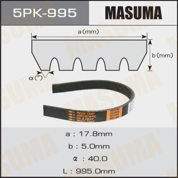 MASUMA 5PK995 - Поликлиновой ремень autospares.lv