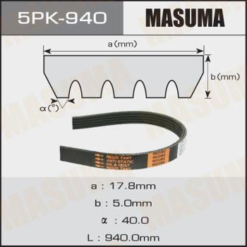 MASUMA 5PK-940 - Поликлиновой ремень autospares.lv