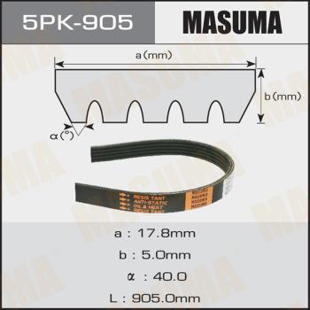 MASUMA 5PK-905 - Поликлиновой ремень autospares.lv