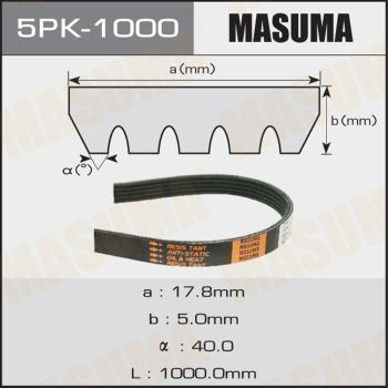 MASUMA 5PK1000 - Поликлиновой ремень autospares.lv