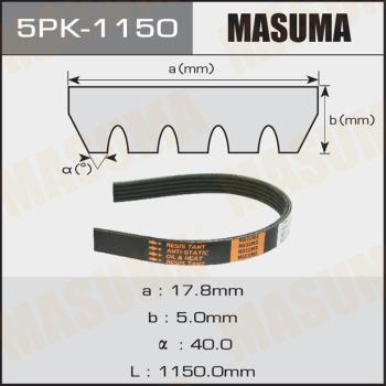 MASUMA 5PK1150 - Поликлиновой ремень autospares.lv