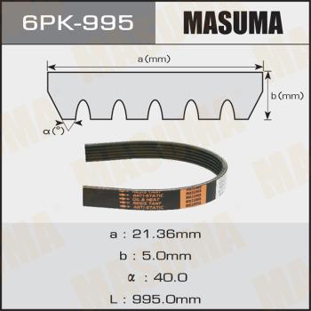 MASUMA 6PK995 - Поликлиновой ремень autospares.lv