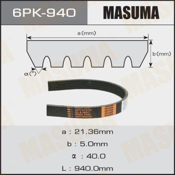 MASUMA 6PK-940 - Поликлиновой ремень autospares.lv