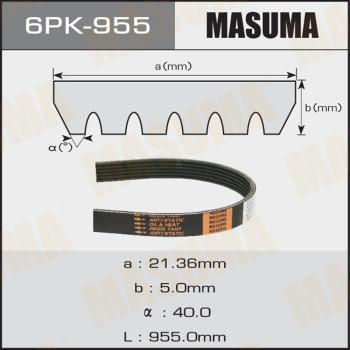 MASUMA 6PK955 - Поликлиновой ремень autospares.lv