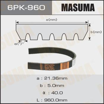 MASUMA 6PK-960 - Поликлиновой ремень autospares.lv