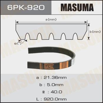 MASUMA 6PK-920 - Поликлиновой ремень autospares.lv